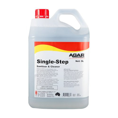 Single Step Food Grade Cleaning & Sanitising Detergent 5L for Commercial Cleaning Chemicals sanitizing solutions.