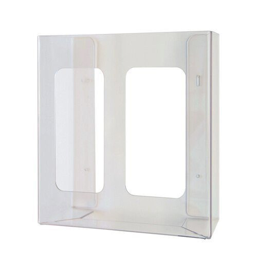 Halyard Exam Glove Dispenser - Double, clear plastic, medical glove storage solutions, 27.5cm x 26cm.