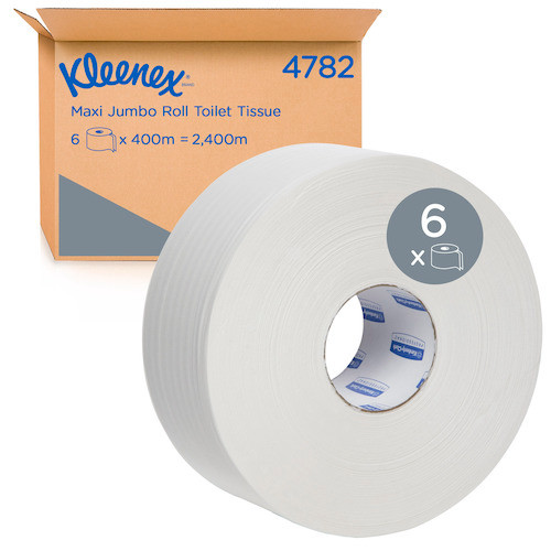 Kleenex Toilet Tissue Maxi Jumbo Roll 2 Ply 400M x 6 Rolls (4782) Kleenex Toilet Tissue Maxi Jumbo Roll 2 Ply 400M x 6 Rolls (4782)