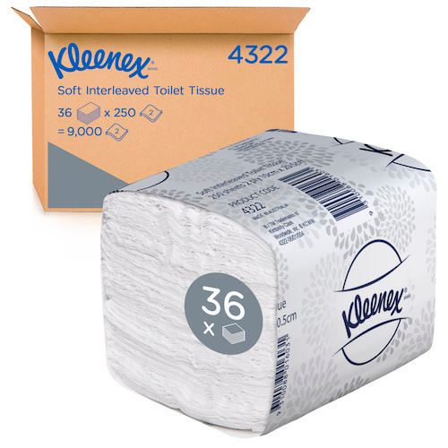 Kimberly Clark Kleenex Interleaved Toilet Tissue 2Ply 36 Packs (4322) Kimberly Clark Kleenex Interleaved Toilet Tissue 2Ply 36 Packs (4322)