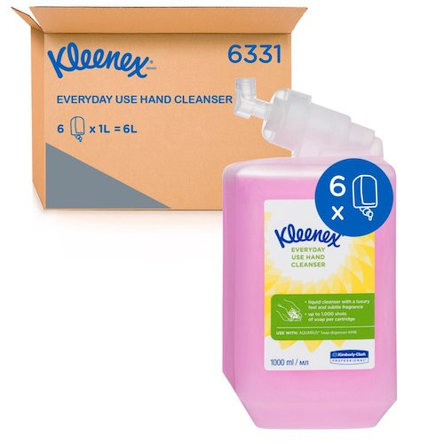 Kleenex Everyday Use Hand Soap Cleanser 6 x 1L (6331) Kleenex Everyday Use Hand Soap Cleanser 6 x 1L (6331)