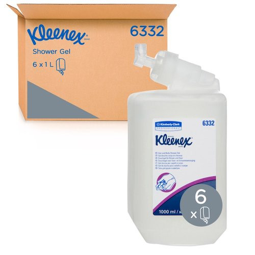 Kleenex Hair & Body Shower Gel 6 x 1 Litre (6332) Kleenex Hair & Body Shower Gel 6 x 1 Litre (6332)