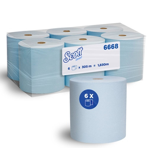 Scott Blue Hard Roll Paper Towel 6 Rolls x 305m (6668) Scott Blue Hard Roll Paper Towel 6 Rolls x 305m (6668)