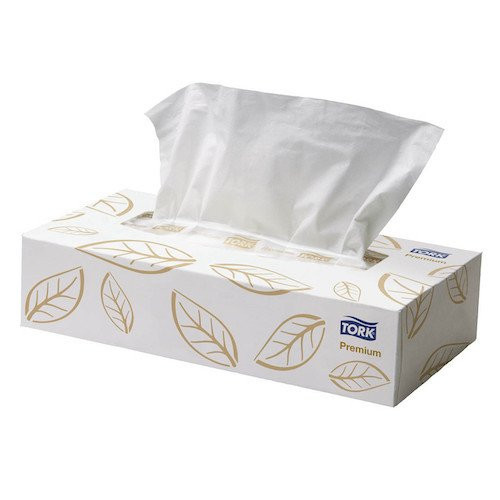 Tork Premium Facial Tissue 2 Ply 48 Packs x 100 Sheets (2311408) white tissue box.