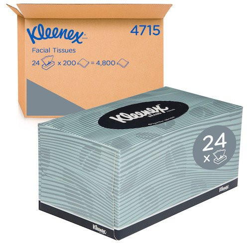 Kleenex Executive Facial Tissue 2 Ply 24 Packs x 200 Sheets (4715)