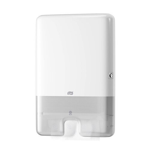 Tork Xpress Multifold Hand Towel Dispenser H2 White (552000), white plastic hand towel dispenser unit.