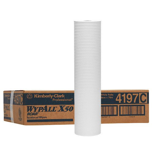 WypAll X50 Large Roll Wipers White 3 Rolls 49cm x 70m (4197)
