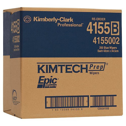 Kimtech PREP EPIC Heavy Duty Polypropylene Wipers Blue 250 Wipers 42cm x 34.5cm.