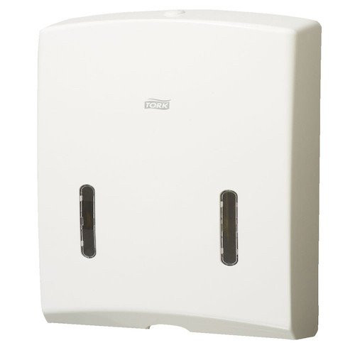 Tork Ultraslim Multifold Mini Hand Towel Dispenser H4 White, Lockable Dispensers, slim design, white color.