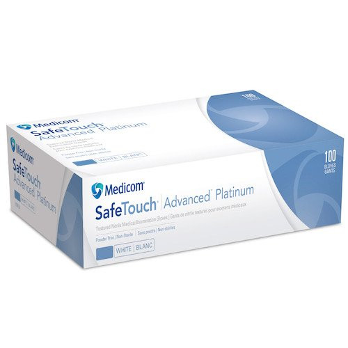 Medicom SafeTouch Advanced Platinum White Nitrile Gloves Small