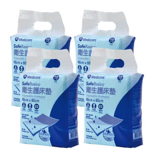 Medicom SafeBasics Underpads 40cm x 60cm 4 Packs x 10 Underpads Medicom SafeBasics Underpads 40cm x 60cm 4 Packs x 10 Underpads