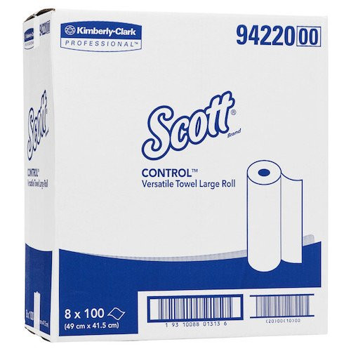 Scott Control Versatile Towel Large 49cm x 41.5cm 8 Rolls (94220) 