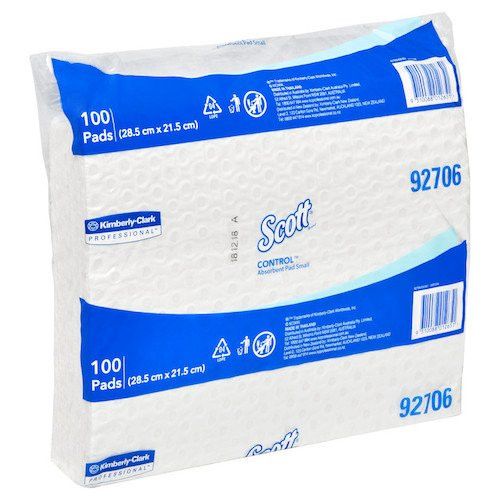 Scott Control Small Absorbent Pads, 28.5cm x 21.5cm, Medical Procedure Underlay, 100 Pads pack.