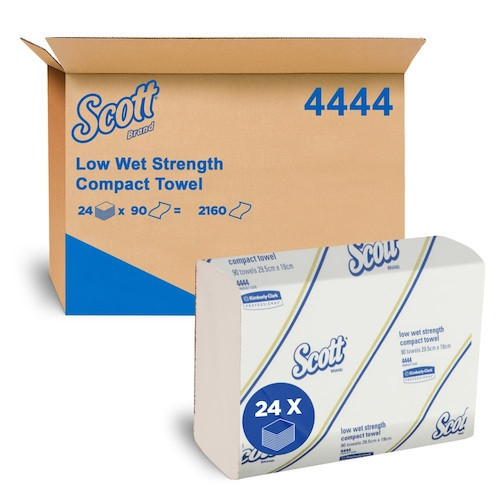 Scott Low Wet Strength Compact Hand Towel 24 Packs x 90 Towels (4444) Scott Low Wet Strength Compact Hand Towel 24 Packs x 90 Towels (4444)