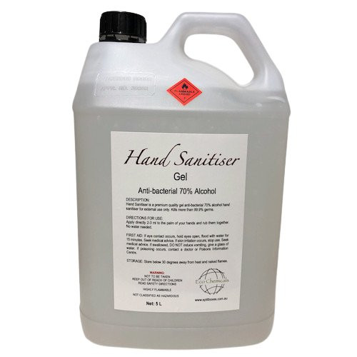 Hand Sanitiser Gel Antibacterial 70% Alcohol 5L 