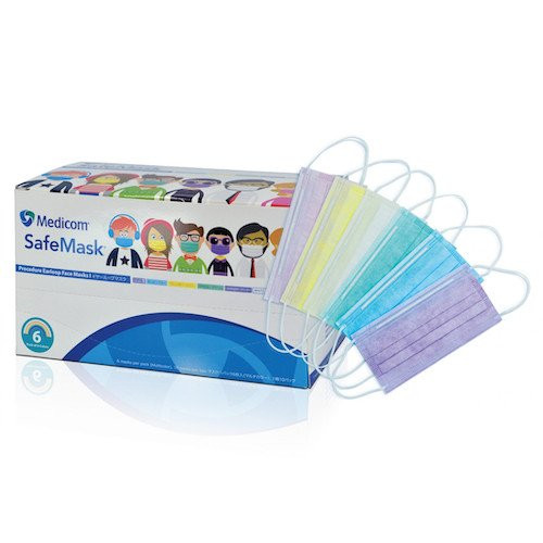 Medicom SafeMask Procedure 3Ply Earloop Multicolour 60/box