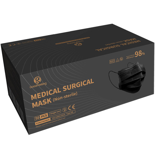 Medical Surgical 3Ply Earloop Black Face Mask 50/bx Medical Surgical 3Ply Earloop Black Face Mask 50/bx