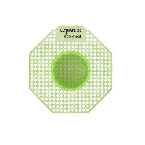 Ultimate 2.0 Eco-mat Urinal Deodoriser Super Lime, Green Urinal Blocks, 10/box, eco-friendly urinal solution.