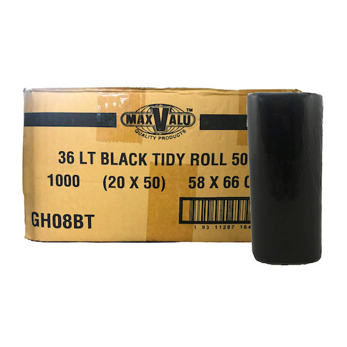 MaxValu Tidy Bags 36 Litres Black 1000 Bags (GH08BT) MaxValu Tidy Bags 36 Litres Black 1000 Bags (GH08BT)