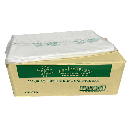 MaxValu Degradable 120 Litres Bin Liners Clear Strong Bags 250/ctn MaxValu Degradable 120 Litres Bin Liners Clear Strong Bags 250/ctn