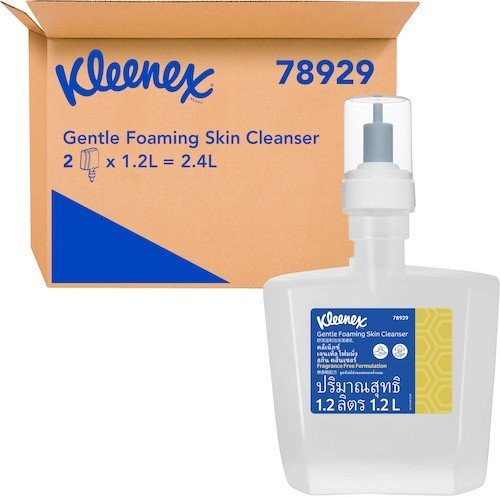 Kleenex Gentle Foaming Skin Cleanser, 2 x 1.2L, for Touch-Free Electronic Skincare Dispenser use.