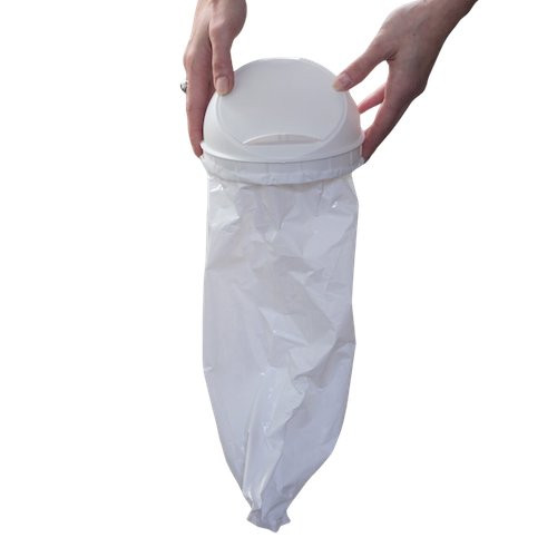 White Medium Terracyclic Biodegradable Lid & Bag Set 13L, part of Eco-Friendly Sanitary Disposal Systems.