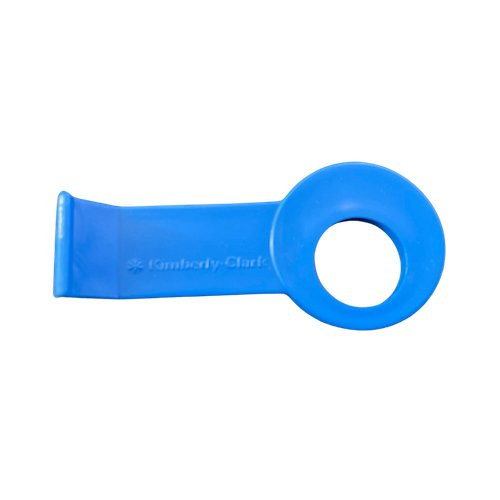 Blue plastic key for Kimberly Clark Dispenser 8921, original replacement part in blue color.
