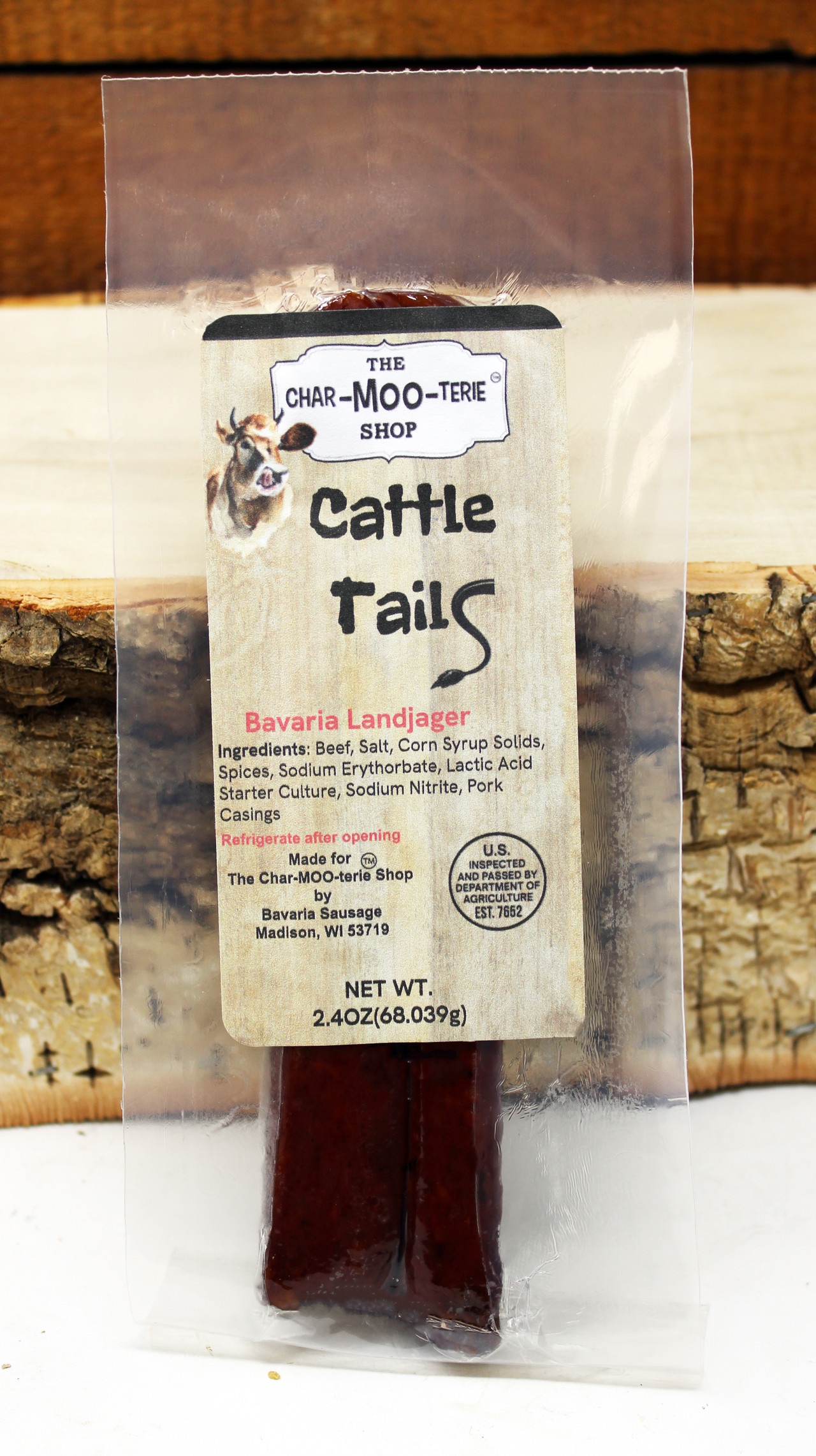 2.4oz Pair Cattle TailS Landjager Char-MOO-terie(TM) label Made in ...