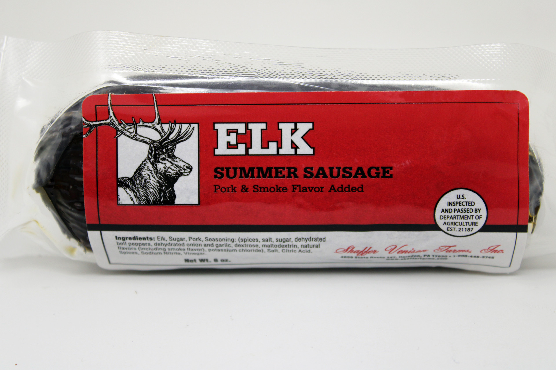 Elk Summer Sausage with Cheddar and Burgundy Wine