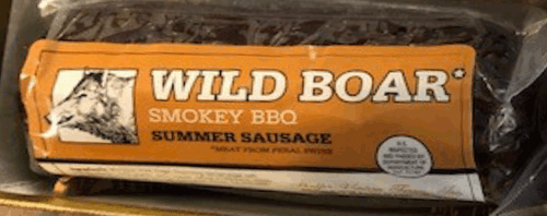 5080 6oz Wild Boar Smokey BBQ Sausage, Shelf Stable Summer Sausage