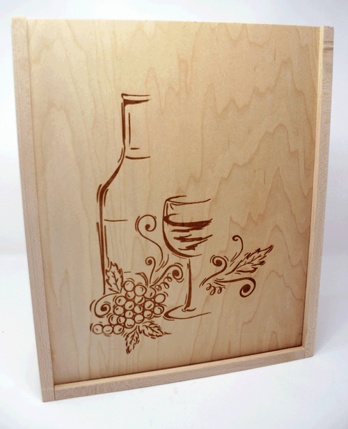 50069 Maple Wine Boxes Engraved with Design