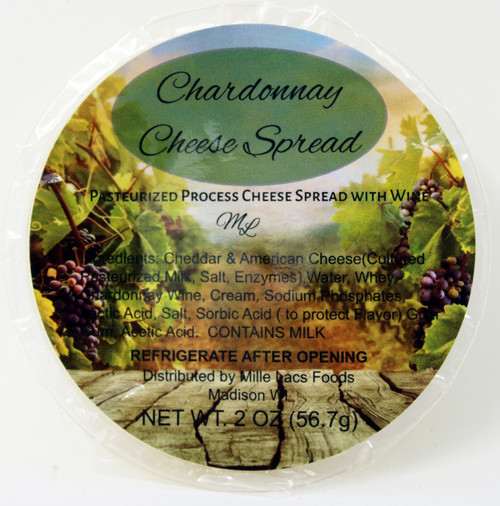 43230C Mille Lacs 2oz Chardonnay Wine Cheese Cup, Shelf Stable Gourmet Cheese Spread