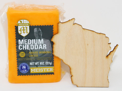 2200 8oz Medium Cheddar Meister Cheese. Refrigerated Natural Cheese.  Semi-hard/hard cheddar that is aged over 60 days to develop a rich, creamy, smooth flavor. Naturally Lactose Free, 100% Natural, Gluten Free, vegetarian.  Cows First™ is an innovative animal welfare program developed by Meister Cheese that encourages the fair treatment of cows in the dairy industry. Farms that are Cows First-certified produce milk of the highest quality in a sustainable manner. Meister Cheese pays premium prices to these dairy farmers, who follow Cows First™ animal welfare standards. Meister Cheese and our customers proudly display the Cows First™ logo on all cheeses made with milk from certified farms. When shoppers see this mark, they can feel good about their purchase. 2020 WORLD CHAMPIONSHIP CHEESE CONTEST Medium Cheddar (3 to 6 months), Best of Class