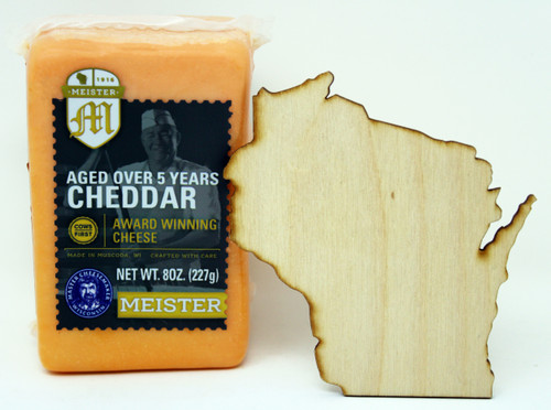 170 8oz 5yr Old Aged Cheddar Meister Cheese, A hard cheese with an earthy and nutty taste. Full-flavored with a bit more texture. Patience and time allow this Cheddar cheese to develop its tangy, complex flavor. Its firm, slightly crumbly body (or texture) and flavor continue to develop as aging continues. Naturally Lactose Free, 100% Natural, Gluten Free, vegetarian. Cows First™ is an innovative animal welfare program developed by Meister Cheese that encourages the fair treatment of cows in the dairy industry. Farms that are Cows First-certified produce milk of the highest quality in a sustainable manner. Meister Cheese pays premium prices to these dairy farmers, who follow Cows First™ animal welfare standards. Meister Cheese and our customers proudly display the Cows First™ logo on all cheeses made with milk from certified farms. When shoppers see this mark, they can feel good about their purchase. 170 8oz 5yr Old Aged Cheddar Meister Cheese, A hard cheese with an earthy and nutty taste. Full-flavored with a bit more texture. Patience and time allow this Cheddar cheese to develop its tangy, complex flavor. Its firm, slightly crumbly body (or texture) and flavor continue to develop as aging continues. Naturally Lactose Free, 100% Natural, Gluten Free, vegetarian. Cows First™ is an innovative animal welfare program developed by Meister Cheese that encourages the fair treatment of cows in the dairy industry. Farms that are Cows First-certified produce milk of the highest quality in a sustainable manner. Meister Cheese pays premium prices to these dairy farmers, who follow Cows First™ animal welfare standards. Meister Cheese and our customers proudly display the Cows First™ logo on all cheeses made with milk from certified farms. When shoppers see this mark, they can feel good about their purchase.