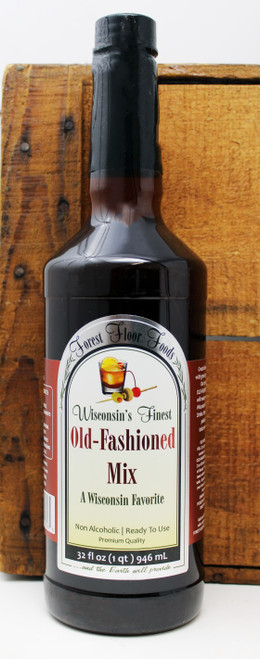 FF 32oz Old Fashioned Mix Forest Floor Foods, contains no alcohol, the classic flavor of bitters with a slightly spicy aroma, ready to mix, Made In Wisconsin