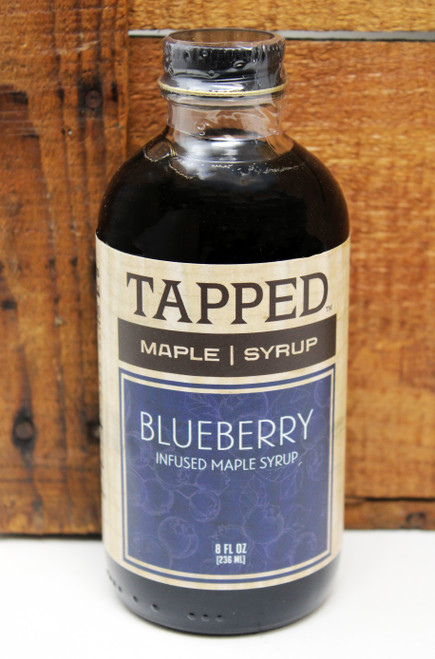 TMS 8oz Tapped Blueberry Infused Maple Syrup, This infused maple syrup is bursting with blueberry flavor making it the perfect topping for pancakes, French toast, baked oatmeal, waffles, and yogurt. It's a breakfast essential. Get creative: pair it with your favorite spirit or sparkling water and garnish with mint for a refreshing summer drink or drizzle it over ice cream and top with fresh berries.