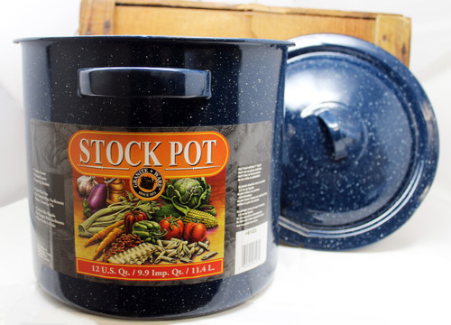 CO101 12QT STOCK POT BLUE GRANITEWARE-limited quantities