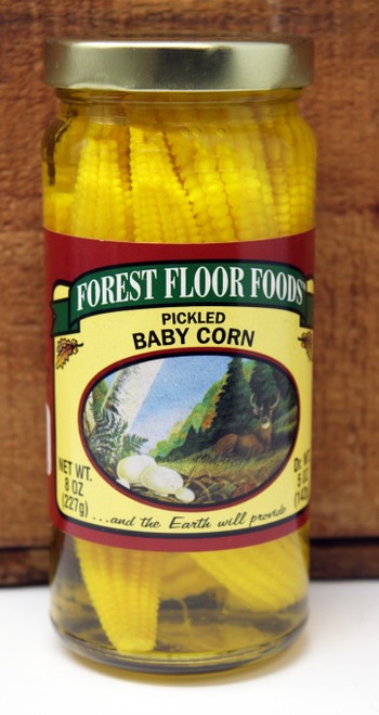 FF 12/8oz Pickled Baby Corn Forest Floor Foods, hand packed, Rich yellow baby corn picked and packed at the peak of ripeness to capture its extraordinarily fresh taste and crunchy texture, Crispy, colorful and cute, they are a perfect feature in a cocktail, salad or relish tray.