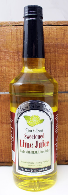 FF 32oz Sweetened Lime Juice Forest Floor Foods, Just a little splash of this tangy lime juice will exhilarate the taste buds. It’s a little sweet, a little tart and a whole lot of delicious. A key ingredient for any well stocked bar. (Sour mix.),