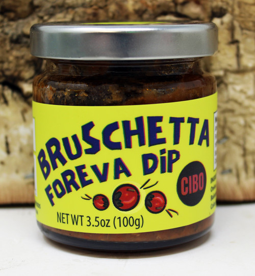 SBF001 Bruschetta Dip 3.5oz Bruschetta Dip is crafted with Extra Virgin Olive Oil and American tomatoes, perfect for dipping, slathering and elevating your next meal, gift basket supplies, Made in Wisconsin