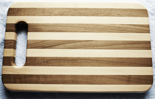 50055 Walnut/Maple Striple American Hardwood Cutting Board 15x9.25x.875", Made in the USA by Persons with Disabilities