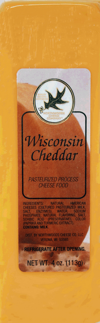 1004 4oz. Wisconsin Cheddar Cheese Bar Shelf Stable. Gluten Free Non-GMO. 36/Case 