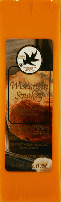 1013 7oz. Northwoods Cheese Company Wisconsin Smokey Cheese Bar, Shelf Stable Cheese. Gluten Free Non-GMO