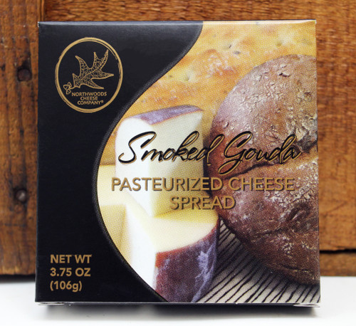 1132 3.75oz Northwoods Cheese Smoked Gouda Cheese Spread Box Shelf Stable Cheese.  Two Sided Design for Versatility