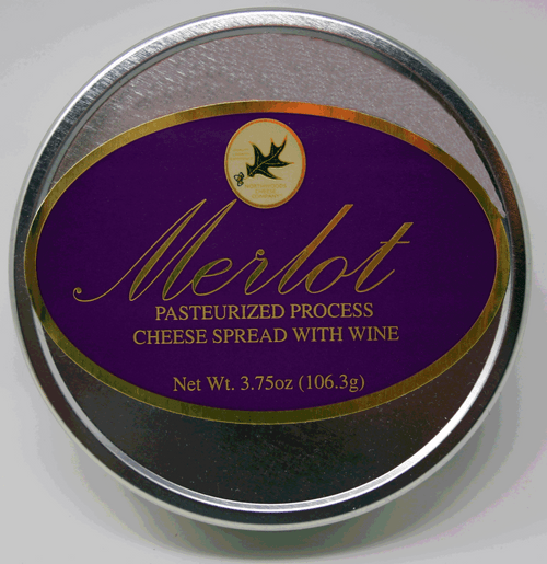 1087 3.75oz Northwoods Cheese Merlot Wine Cheese Spread in Metal Tin NO REFRIGERATION NEEDED