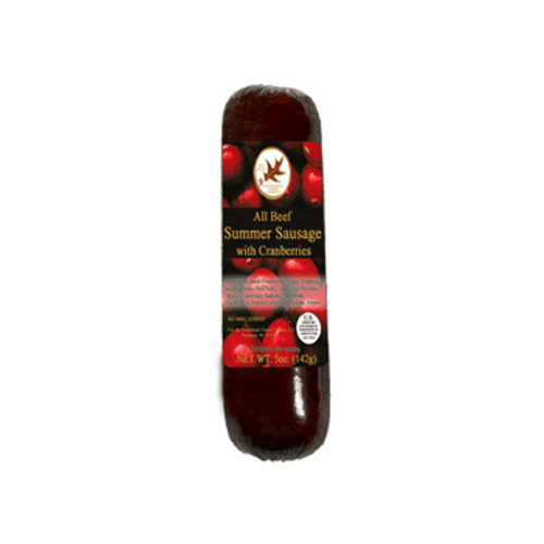 5029 5oz. Northwoods All Beef Cranberry Summer Sausage Shelf Stable, NO MSG, Gluten Free, Made in Wisconsin with Cranberries Grown in Wisconsin