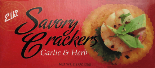 EL4510 Elki 2.2oz Garlic Herb Cracker Red Box