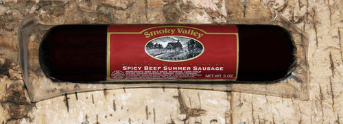 5088 5oz Smoky Valley Spicy All Beef Summer Brown Label, Shelf Stable Sausage Gluten Free, Made in Wisconsin, Premium All Beef