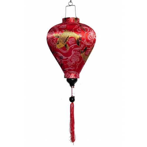 Red Carp Silk lantern in Large Teardrop shape