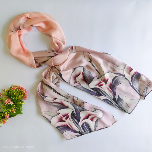 Traditional Silk Scarf Pink